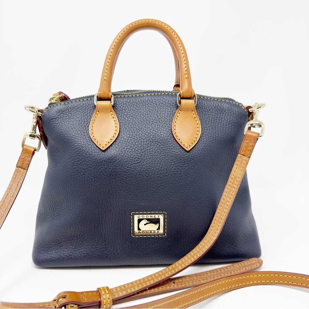 Dooney & Bourke Blue Leather Satchel Handbag